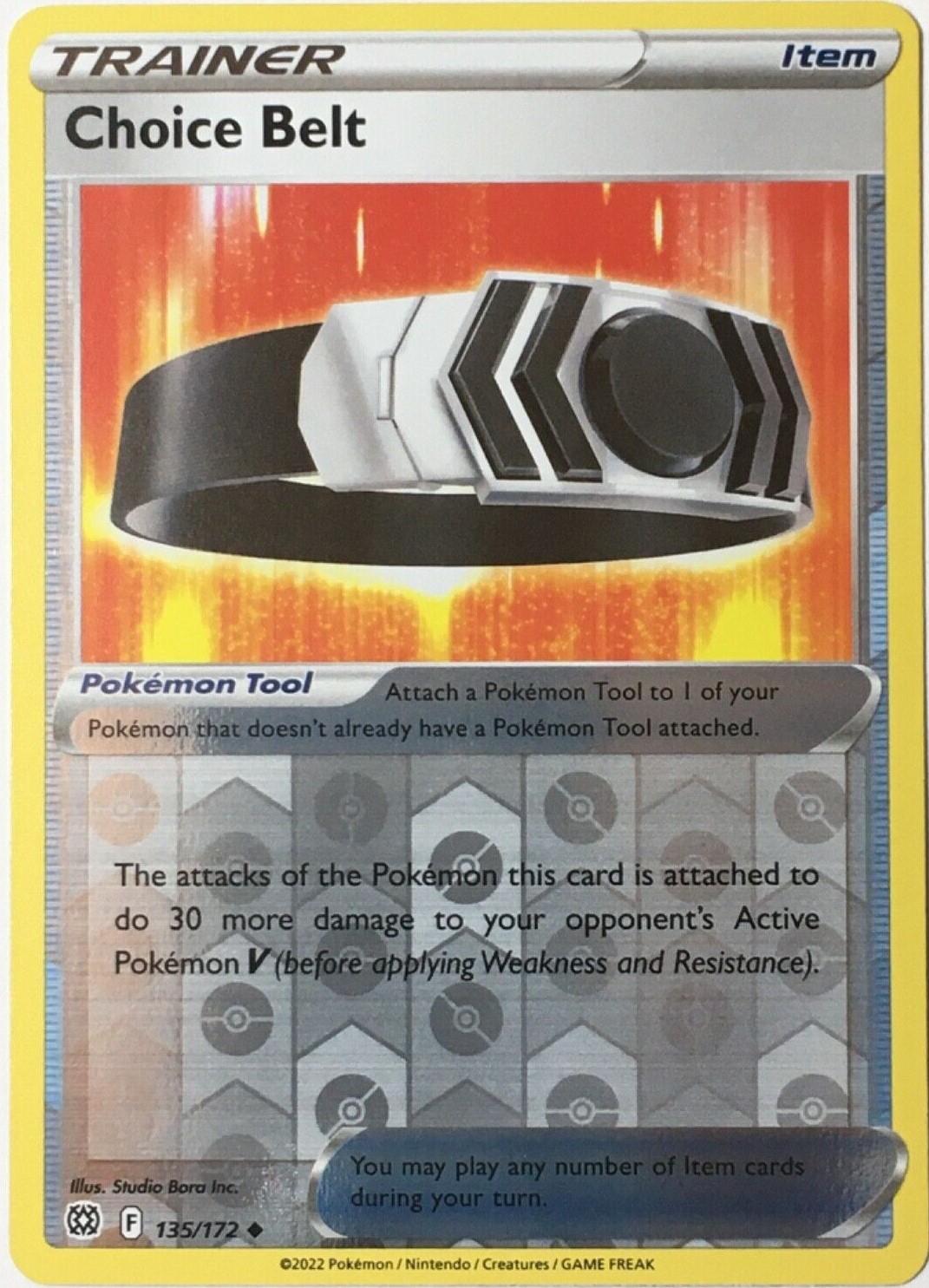 135/172 Choice Belt (Reverse Holo) (Item) (Brilliant Stars) Pokemon card (English)