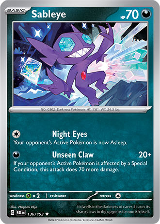 136/193 Sableye Holo - Paldea Evolved - Pokémon card (English)