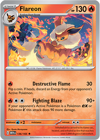 136/165 Flareon (Holo) - Pokémon 151 - Pokémon card (English)