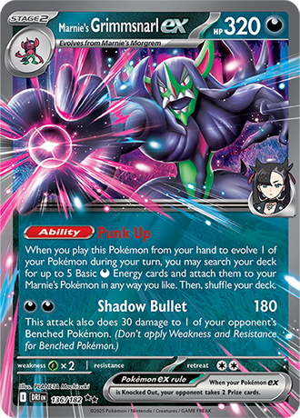 136/182 Marnie's Grimmsnarl EX - Destined Rivals - Pokémon card (English)