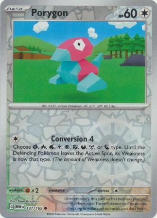137/165 Porygon (Reverse holo) - Pokémon 151 - Pokémon card (English)