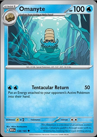 138/165 Omanyte - Pokémon 151 - Pokémon card (English)