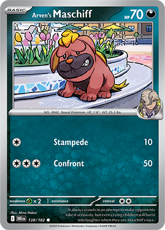 138/182 Arven's Maschiff - Destined Rivals - Pokémon card (English)