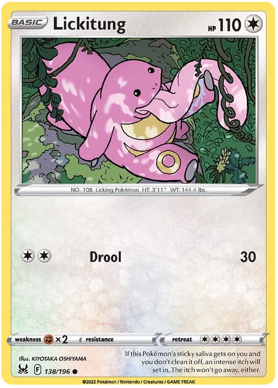 138/196 Lickitung (Lost Origin) Pokemon card (English)