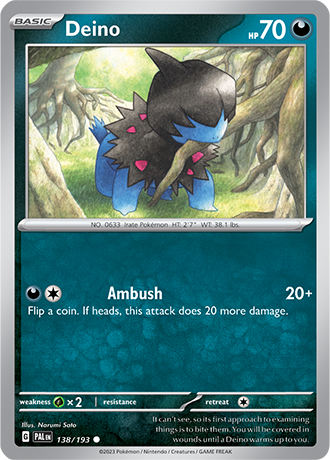 138/193 Deino - Paldea Evolved - Pokémon card (English)