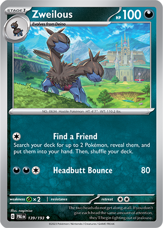 139/193 Zweilous - Paldea Evolved - Pokémon card (English)