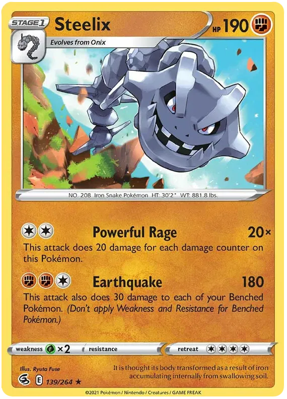 139/264 Steelix (Holo) (Rare) (Fusion Strike) Pokemon card (English)