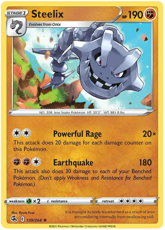 139/264 Steelix (Holo) (Rare) (Fusion Strike) Pokemon card (English)