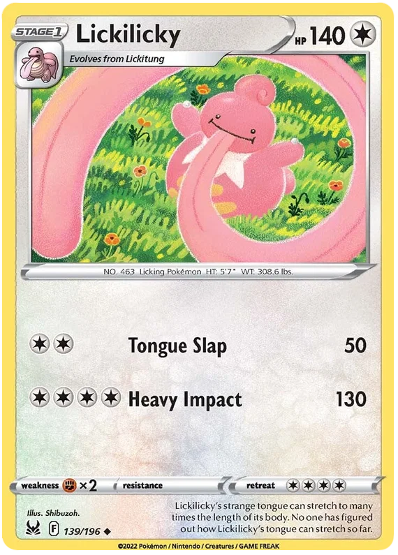 139/196 Lickilicky (Lost Origin) Pokemon card (English)