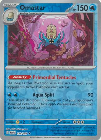 139/165 Omastar (Reverse Holo) - Pokémon 151 - Pokémon card (English)