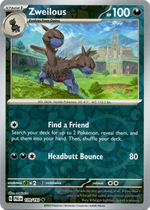 139/193 Zweilous (Reverse holo) - Paldea Evolved - Pokémon card (English)