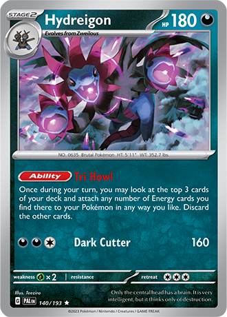 140/193 Hydreigon Holo - Paldea Evolved - Pokémon card (English)