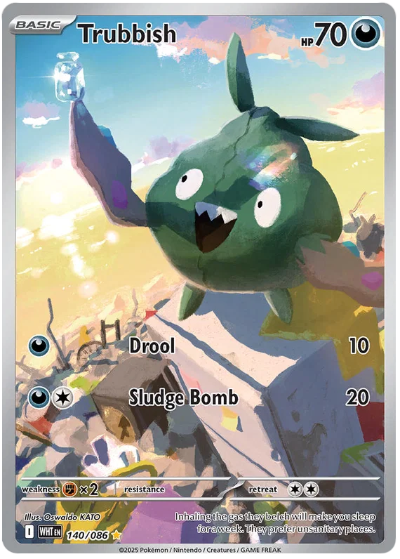 140/086 Trubbish (Illustration Rare) (White Flare) Pokémon card (English)