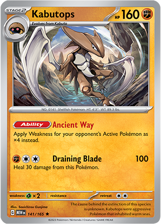 141/165 Kabutops (Holo) - Pokémon 151 - Pokémon card (English)