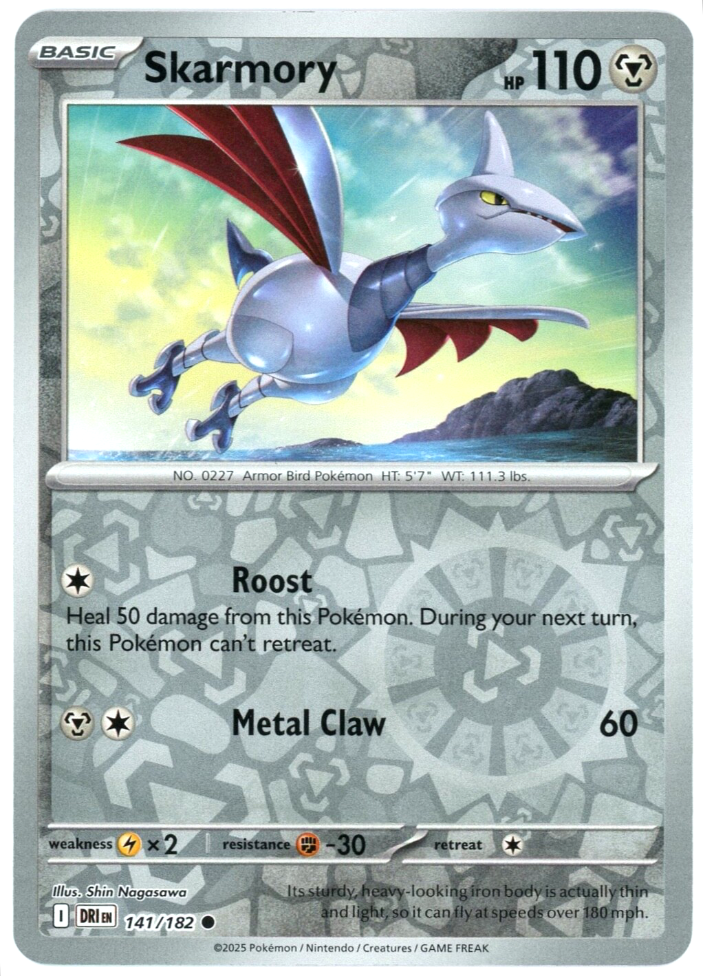 141/182 Skarmory (Reverse Holo) - Destined Rivals - Pokémon card (English)