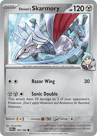 142/182 Steven's Skarmory - Destined Rivals - Pokémon card (English)