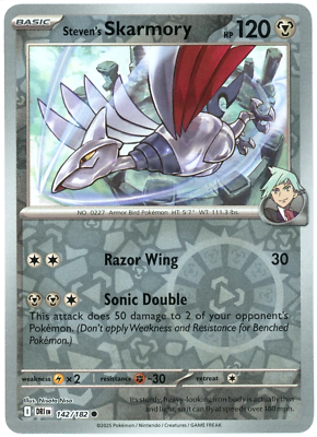142/182 Steven's Skarmory (Reverse Holo) - Destined Rivals - Pokémon card (English)