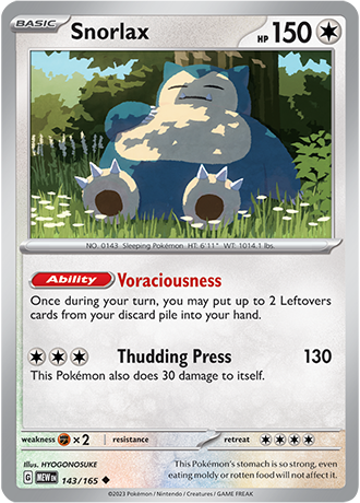 143/165 Snorlax - Pokémon 151 - Pokémon card (English)