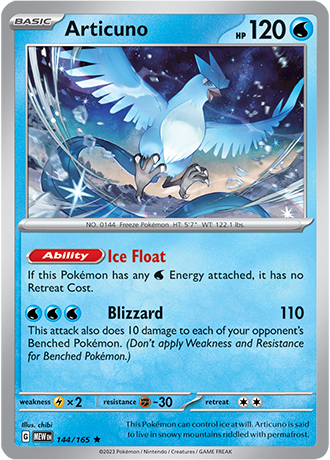 144/165 Articuno - Pokémon 151 - Pokémon card (English)