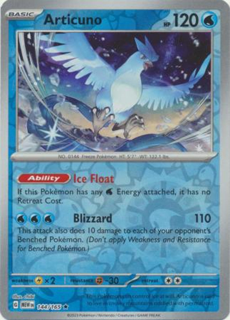 144/165 Articuno (Reverse Holo) - Pokémon 151 - Pokémon card (English)