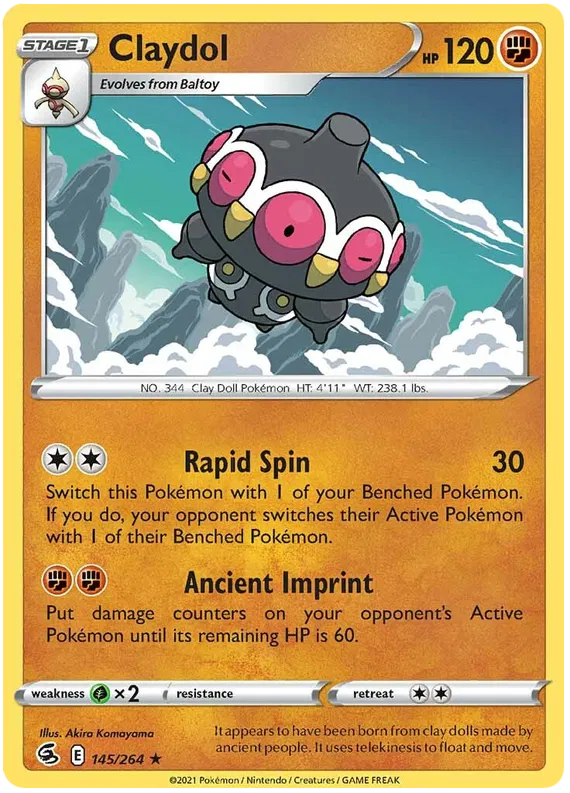 145/264 Claydol (Rare) (Fusion Strike) Pokemon card (English)