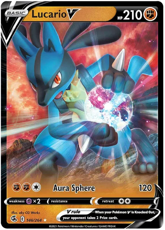 146/264 Lucario V (Full Art) – Super Rare – (Fusion Strike) Pokemon card (English)