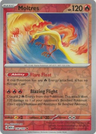 146/165 Moltres (Reverse Holo) - Pokémon 151 - Pokémon card (English)