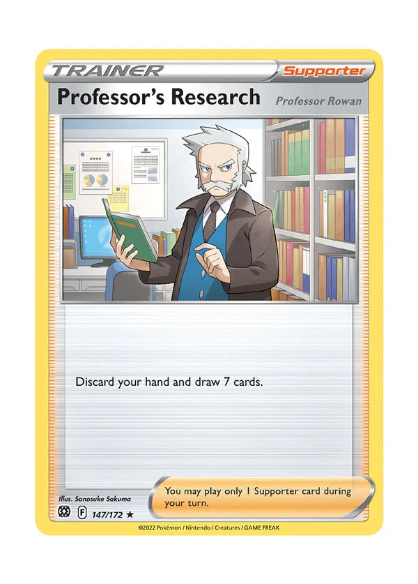 147/172 Professor's Research (Supporter) (Rare/Non Holo) (Brilliant Stars) Pokemon card (English)