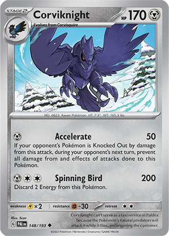 148/193 Corviknight - Paldea Evolved - Pokémon card (English)