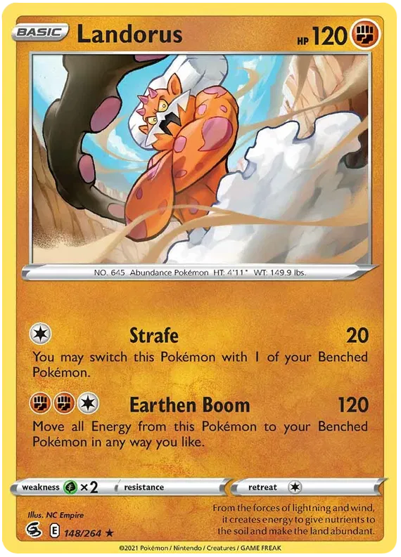 148/264 Landorus (Holo) (Fusion Strike) Pokemon card (English)