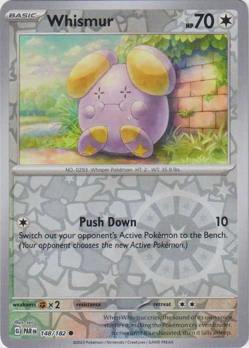 148/182 Whismur (Reverse Holo) / Basic / Common (Paradox Rift) English card