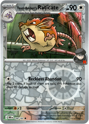 148/182 Team Rocket's Raticate (Reverse Holo) - Destined Rivals - Pokémon card (English)