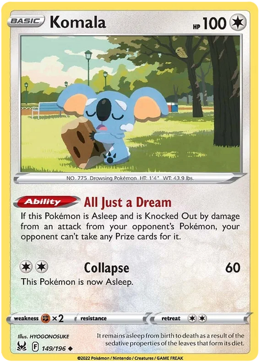 149/196 Komala (Lost Origin) Pokemon card (English)