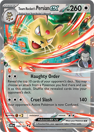 150/182 Team Rocket's Persian EX - Destined Rivals - Pokémon card (English)