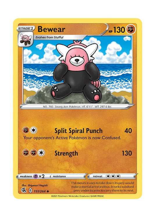 151/264 Bewear / Stage 1 / Uncommon (Fusion Strike) English card