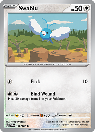 152/182 Swablu / Basic / Common (Paradox Rift) English card
