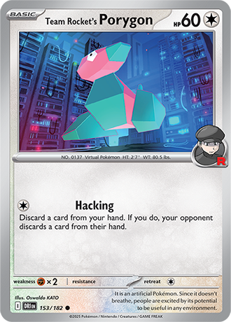 153/182 Team Rocket's Porygon - Destined Rivals - Pokemon card (English)