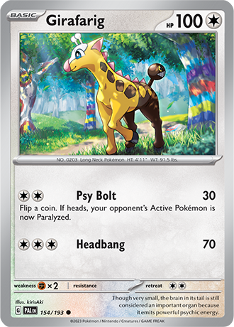 154/193 Girafarig - Paldea Evolved - Pokémon card (English)