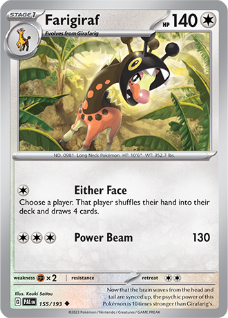 155/193 Farigiraf - Paldea Evolved - Pokémon card (English)