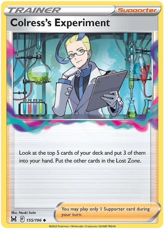 155/196 Colress's Experiment (Supporter) (Lost Origin) Pokemon card (English)