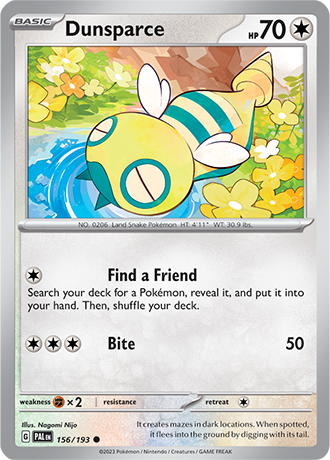 156/193 Dunsparce - Paldea Evolved - Pokémon card (English)