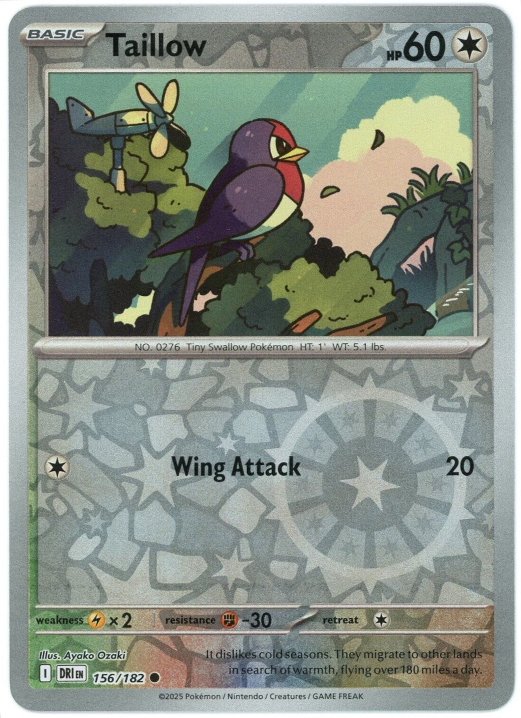 156/182 Taillow (Reverse Holo) - Destined Rivals - Pokemon card (English)