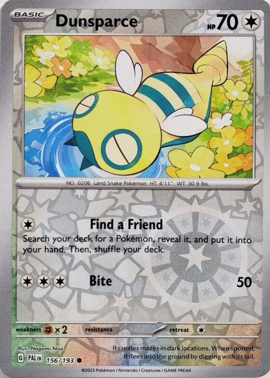 156/193 Dunsparce (Reverse holo) - Paldea Evolved - Pokémon card (English)