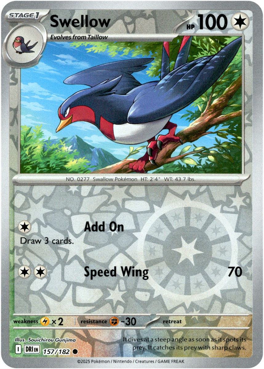 157/182 Swellow (Reverse Holo) - Destined Rivals - Pokemon card (English)