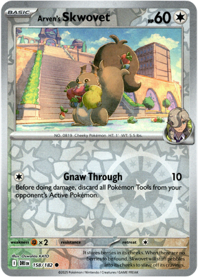 158/182 Arven's Skwovet (Reverse Holo) - Destined Rivals - Pokemon card (English)