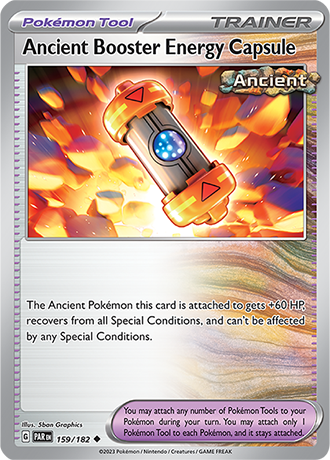 159/182 Ancient Booster Energy Capsule / Pokémon Tool / Uncommon (Paradox Rift) English card