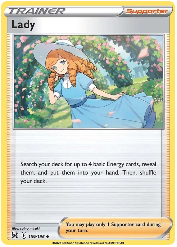 159/196 Lady (Supporter) (Lost Origin) Pokemon card (English)
