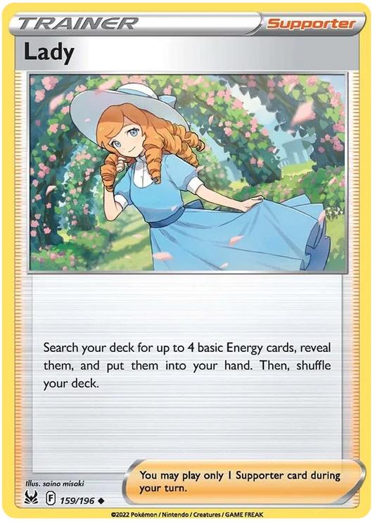 159/196 Lady (Supporter) (Lost Origin) Pokemon card (English)