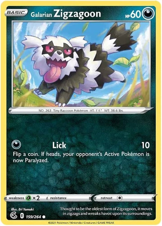 159/264 Galarian Zigzagoon / Basic / Common (Fusion Strike) English card