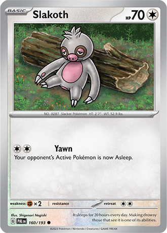 160/193 Slakoth - Paldea Evolved - Pokémon card (English)